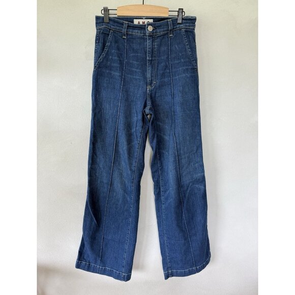 AMO CJ Pant Trouser Jeans Wide Flare Leg Jeans Resist Women’s Size 26 Dark Denim - Picture 1 of 3